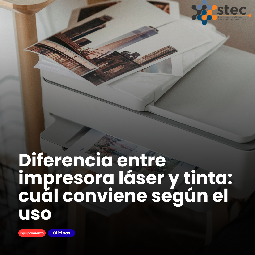 Diferencia entre impresora láser y tinta: cuál conviene según el uso
