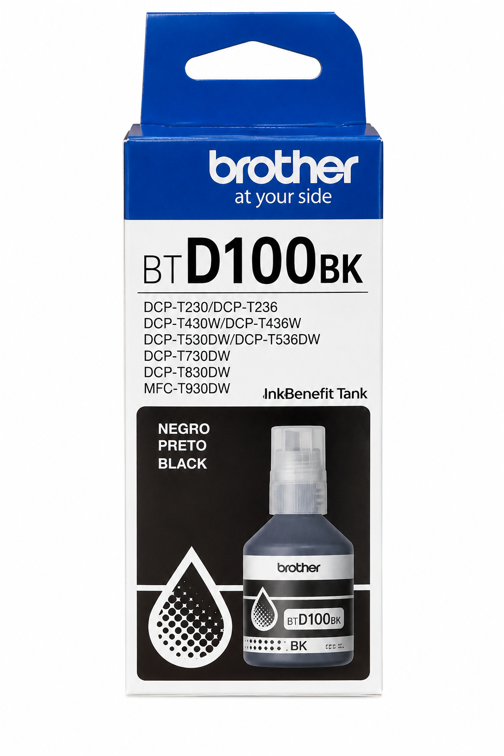 Botella de tinta Brother BTD100BK Black 7500 paginas para Brother T830dw