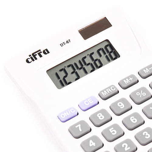 Calculadora Básica Escritorio Cifra Dt-67 Blanca 8 Digitos