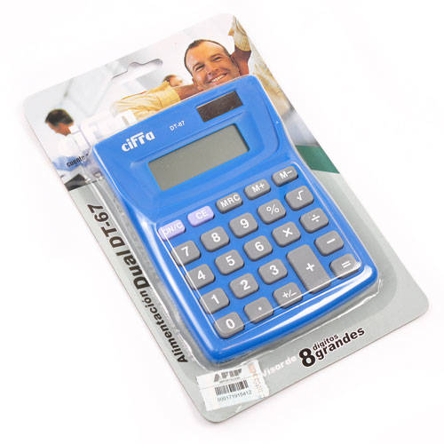 Calculadora Básica Escritorio Cifra Dt-67 Azul 8 Digitos