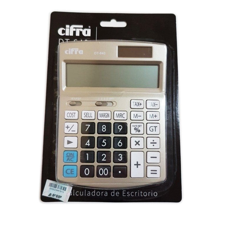 Calculadora Escritorio Básica Cifra Dt-640 12 Digitos Gris