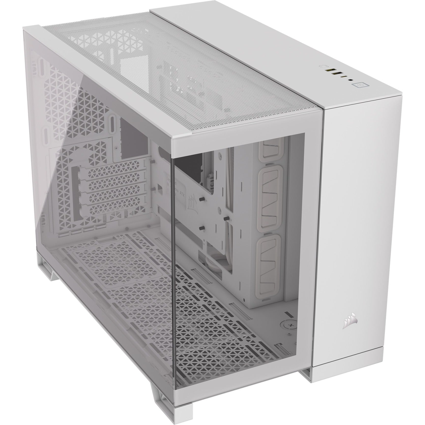 Gabinete Gamer Corsair 2500x Dos Cámaras Semitorre Blanco