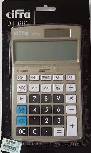Calculadora De Escritorio Cifra Dt 660 Cálculo Impuesto Gris
