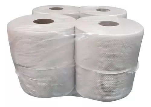 Bolson de papel higienico blanco 8 rollos x 300mts c/u