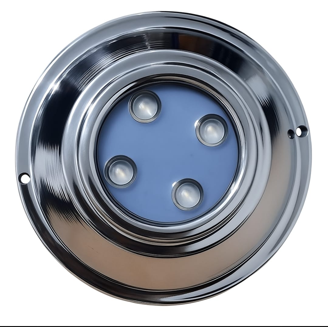 Kit Combo 3 Luces led pileta Mahled policarbonato blanca 15w con Aro Inox