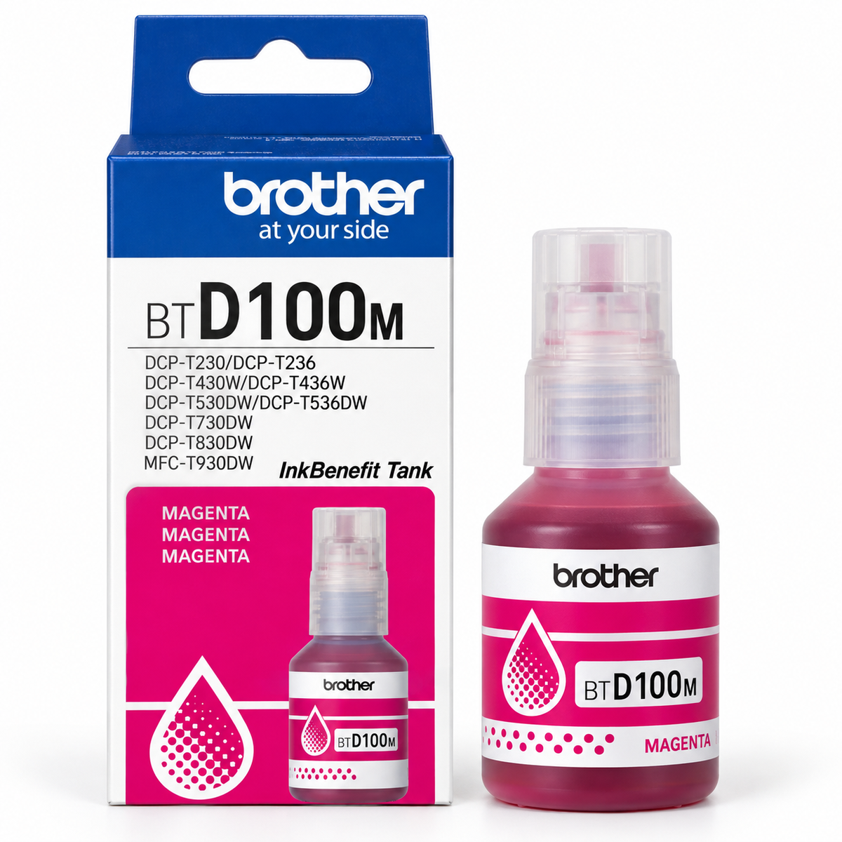 Botella de tinta Brother BTD100M Magenta 5000 Paginas para T830dw