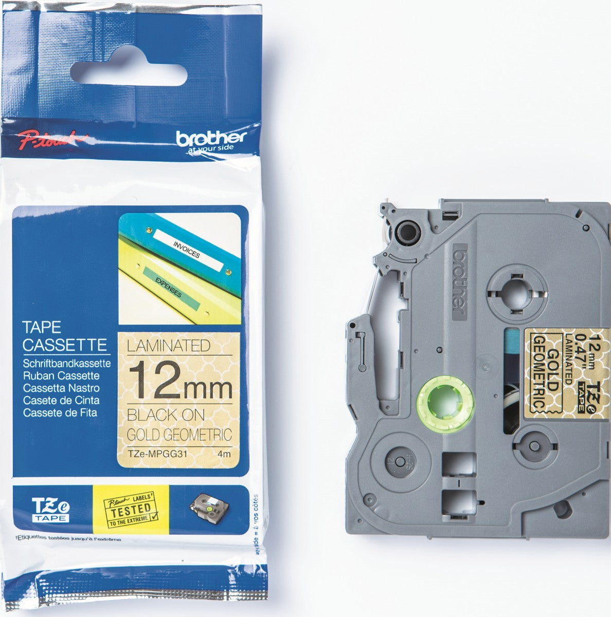 Cinta de Etiquetas Brother tze-mpgg31 12mm Dorado