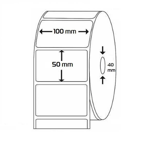 10 Rollo De Etiquetas Térmicas 100x50 X500 Buje 40mm 1 Banda