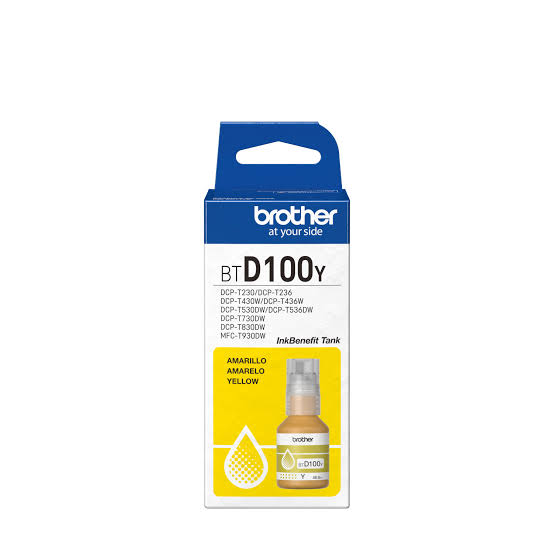 Botella de tinta Brother BTD100Y Amarilla 5000 paginas para brother t830