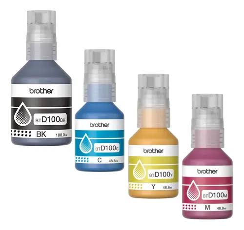 Kit De Tintas Juego Brother Btd100 Para Brother T230/t430w/t530dw/t830dw Tinta Multicolor