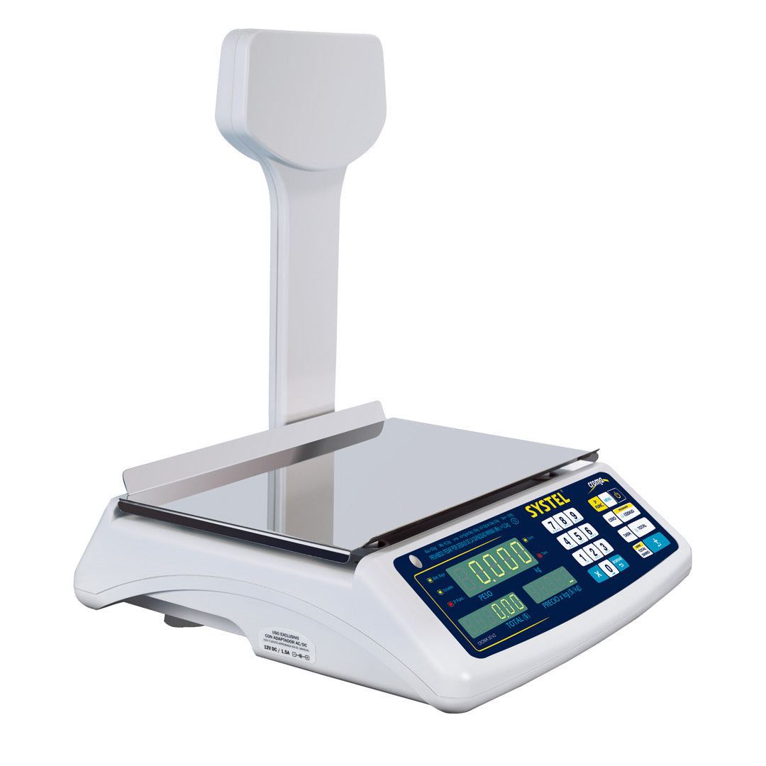 Balanza Digital Comercial Systel Croma con bateria y mastil 31kg