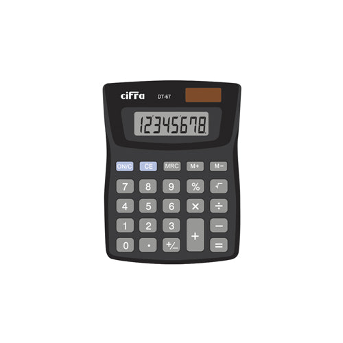 Calculadora Básica Escritorio Cifra Dt-67 Negro 8 Digitos