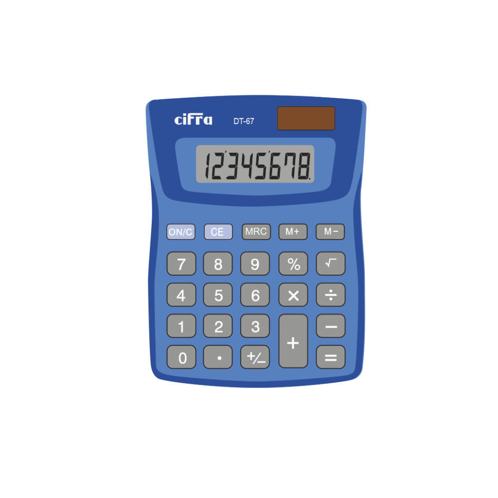 Calculadora Básica Escritorio Cifra Dt-67 Azul 8 Digitos