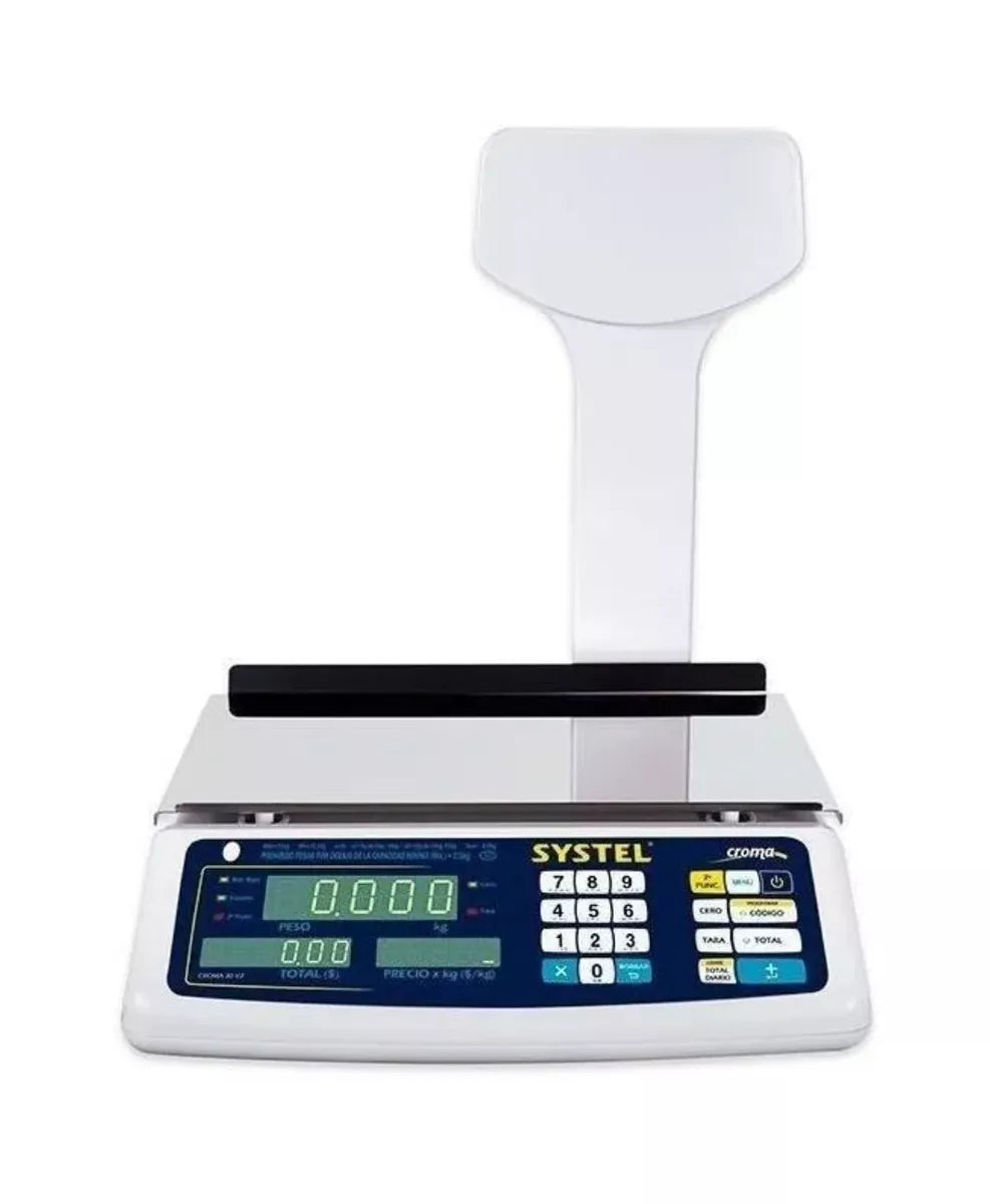 Balanza Comercial Digital Systel Croma 31 Kg Mástil Batería