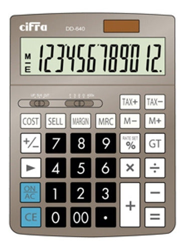 Calculadora Escritorio Básica Cifra Dt-640 12 Digitos Gris
