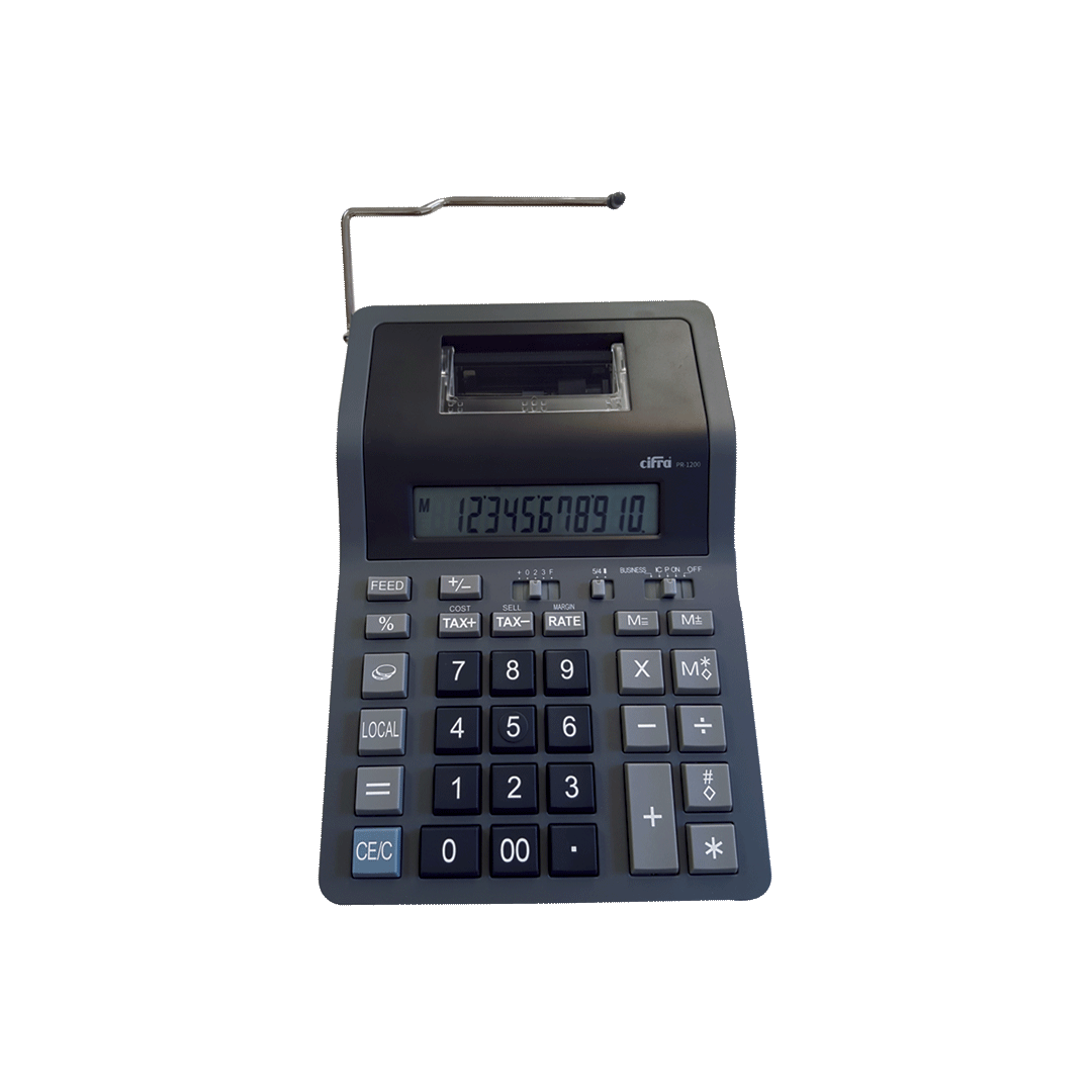 Calculadora Impresora Cifra Pr 1200 220 V 6 V 12 Digitos Color Gris