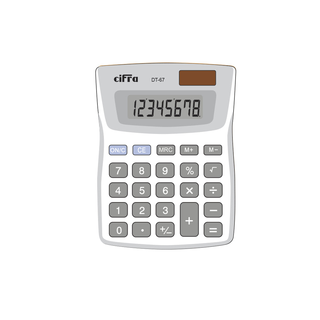 Calculadora Básica Escritorio Cifra Dt-67 Blanca 8 Digitos