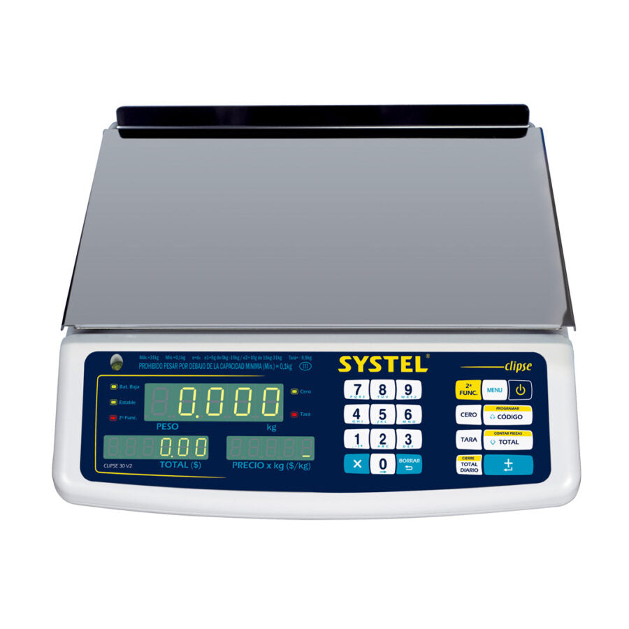 Balanza Comercial Digital Systel Clipse Con Batería 31kg