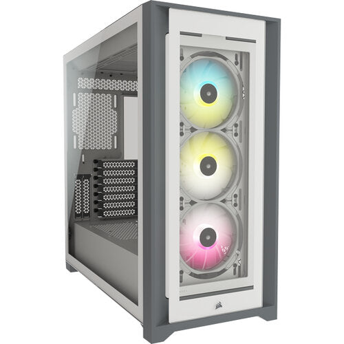 Gabinete gamer Corsair Icue 5000x rgb tg mid-tower atx white