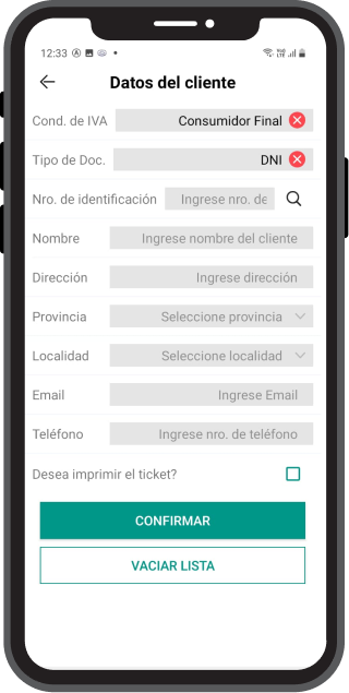 Software Baiwang mobile + comandera termica 57mm