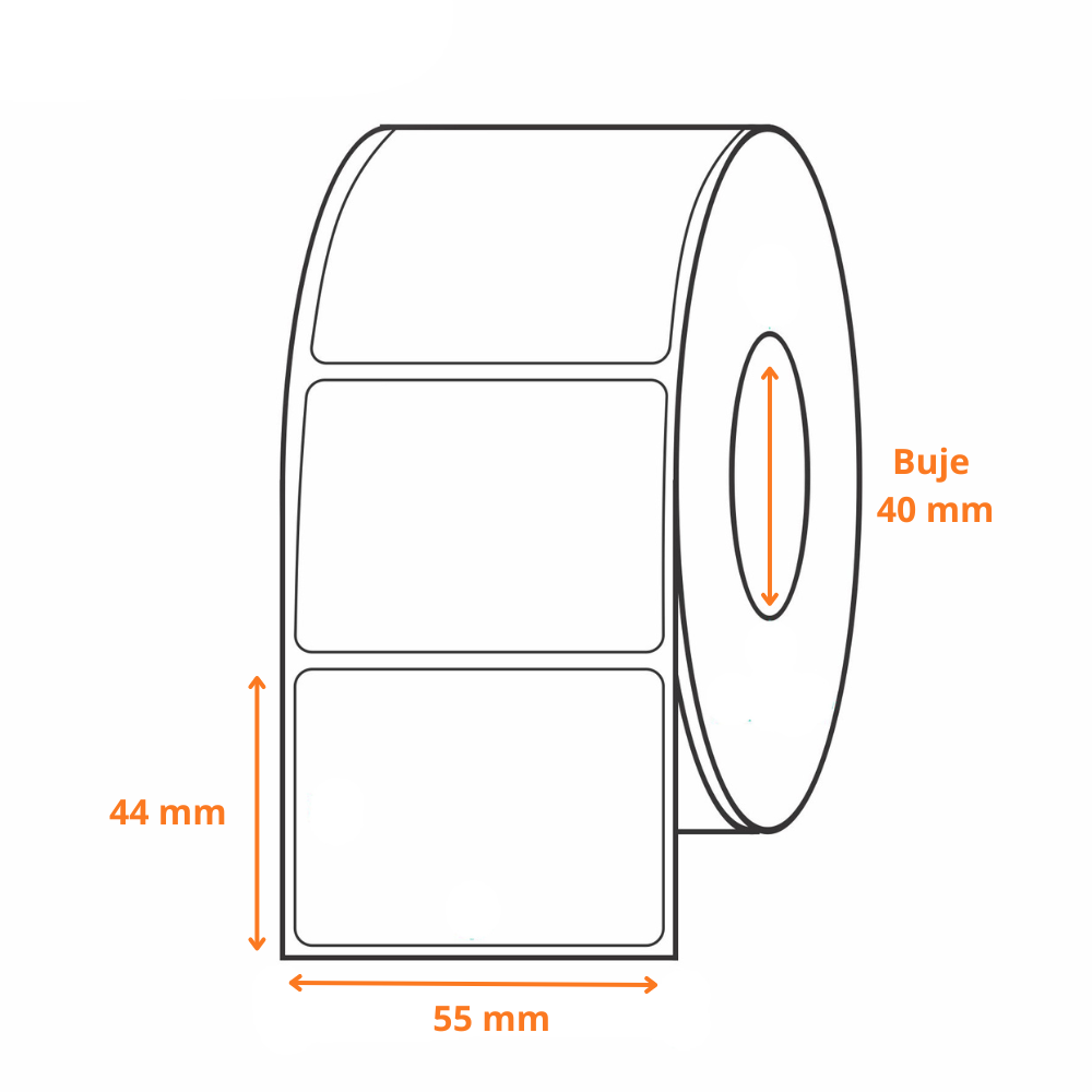 Pack x10 Rollos de Etiquetas Ilustracion 55x44 Impresoras Etiquetas con Ribbon