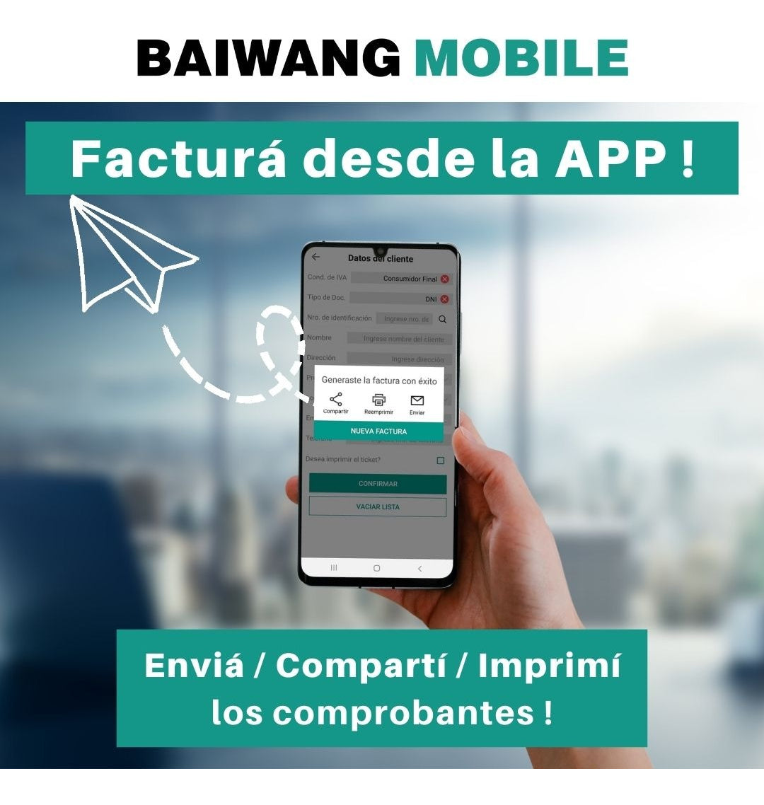 Software Baiwang mobile + comandera termica 57mm