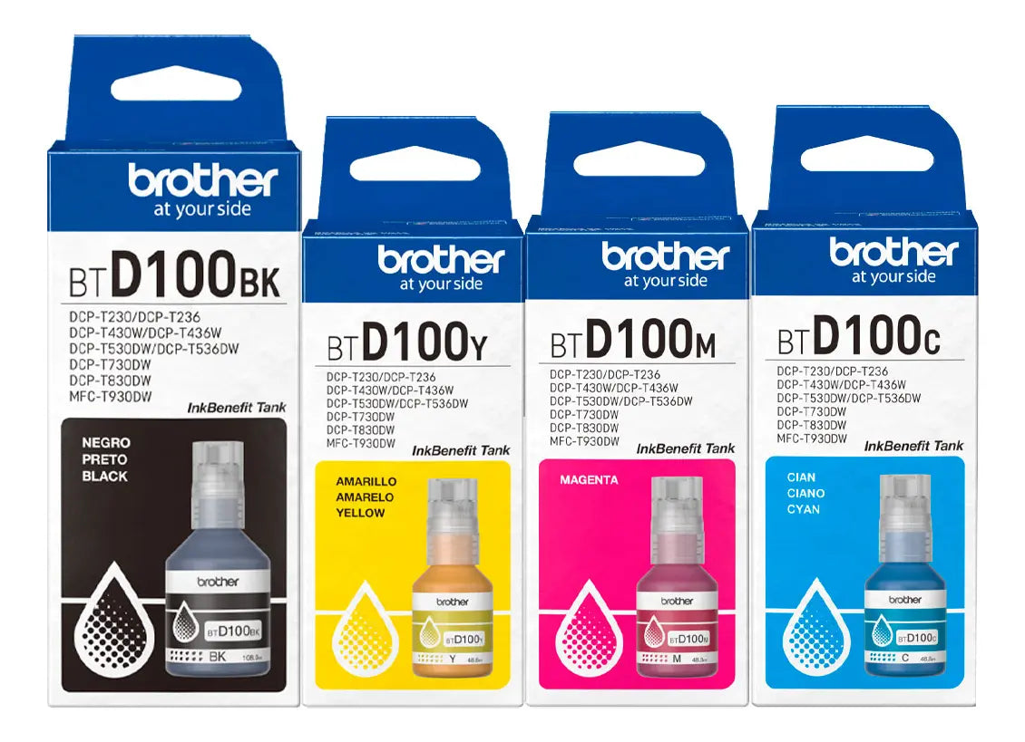 Kit De Tintas Juego Brother Btd100 Para Brother T230/t430w/t530dw/t830dw Tinta Multicolor