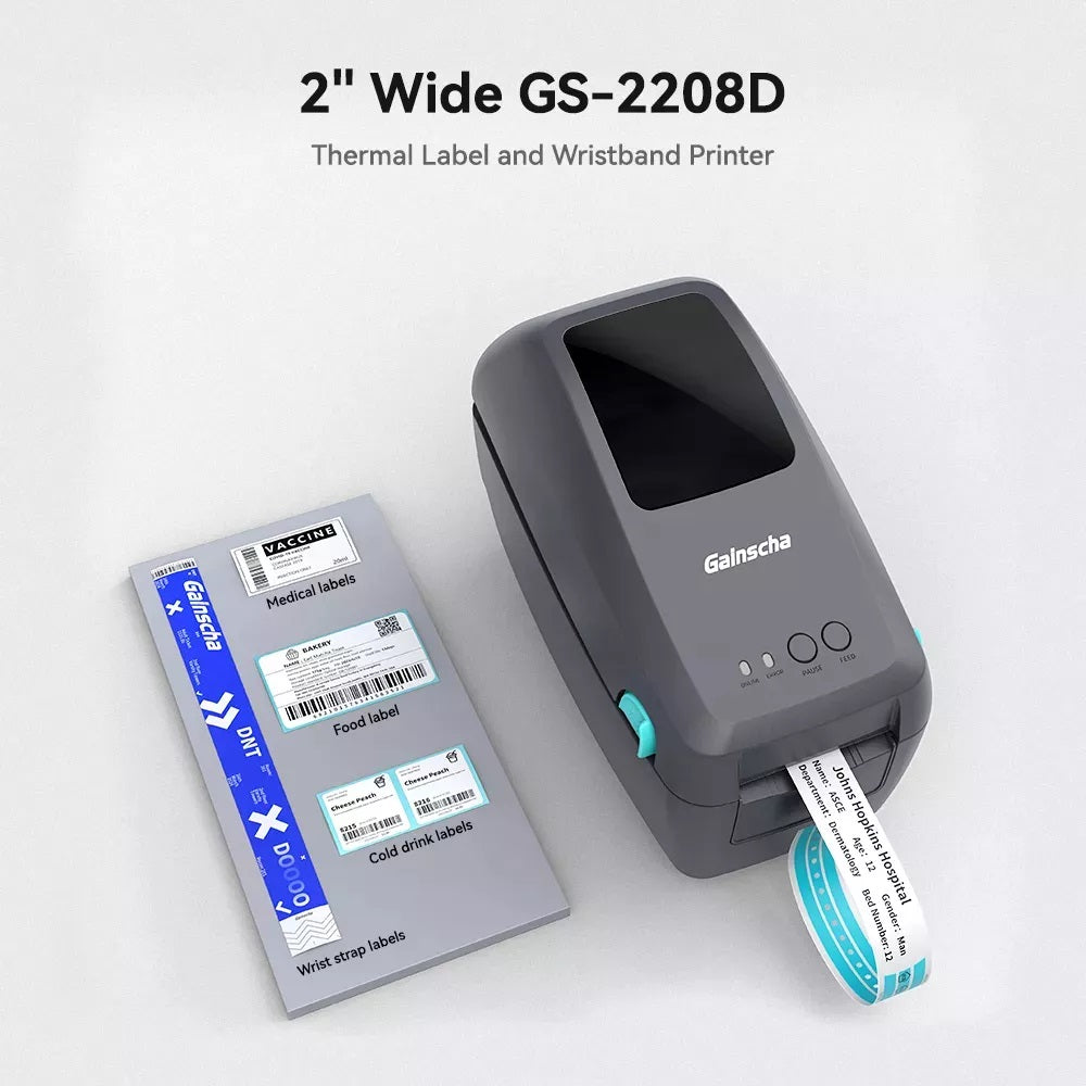 Impresora De Pulseras Térmica Gainscha Gs-2208d usb Ethernet