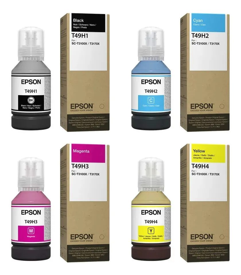 Combo Tintas Epson T49h Surecolor T3170x Negro Y Colores.