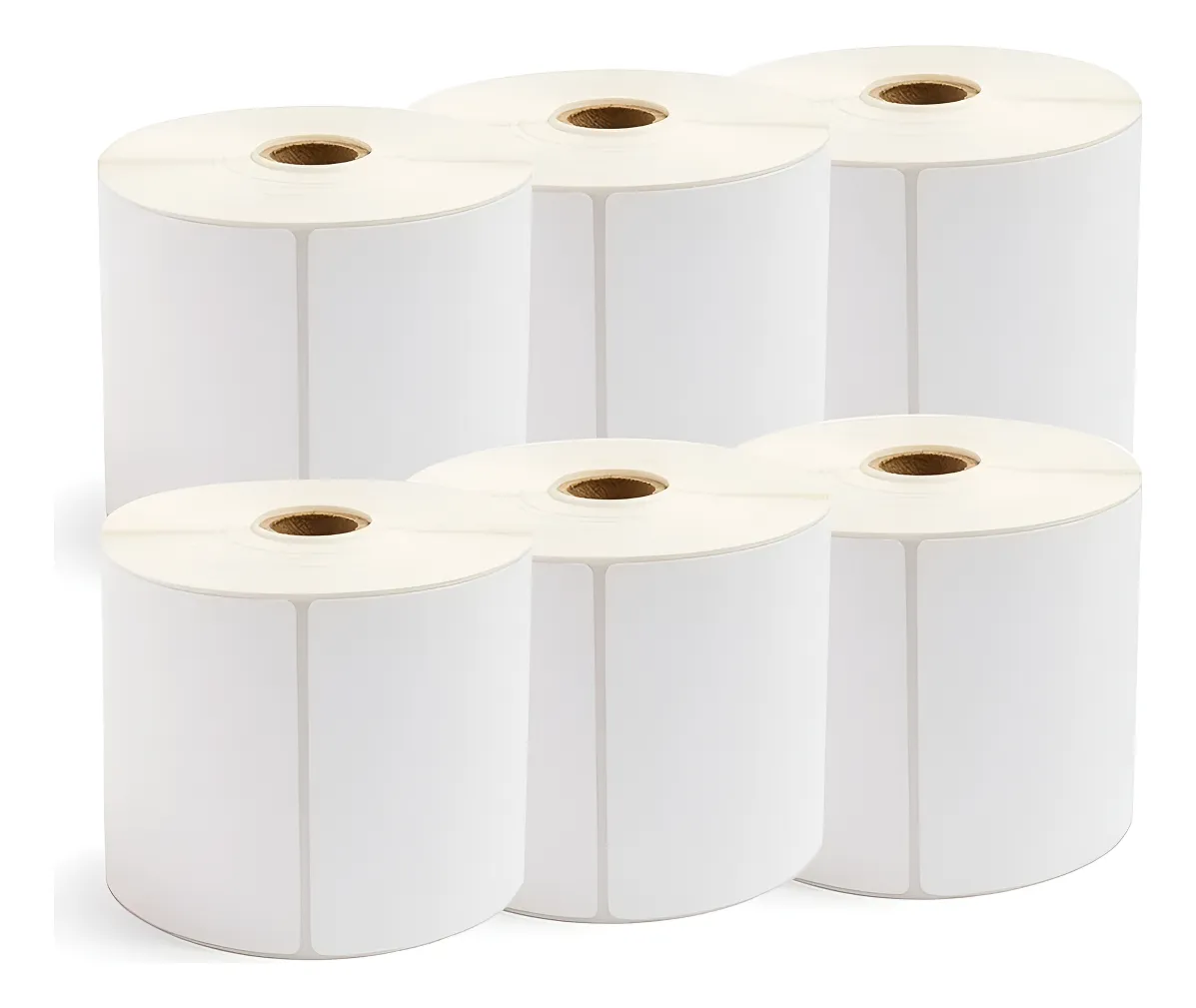 6 Rollos De Etiquetas Térmicas Troqueladas De 100x190mm Blanco