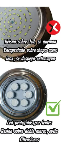 Luz Para Pileta Mahled Policarbonato Rgb 20w Con Aro Inox