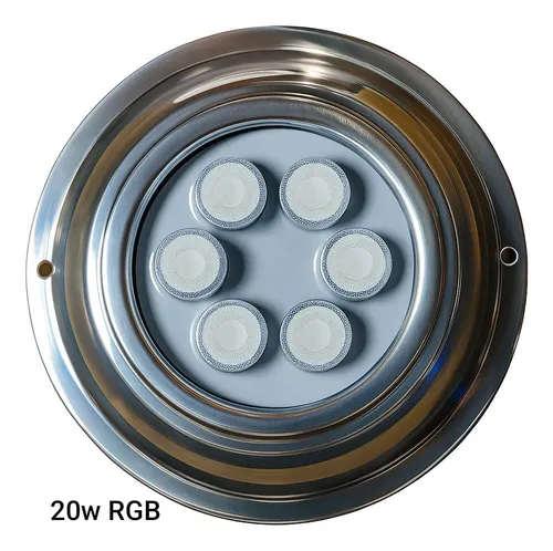 Luz Para Pileta Mahled Policarbonato Rgb 20w Con Aro Inox