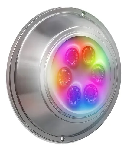 Luz Para Pileta Mahled Policarbonato Rgb 20w Con Aro Inox