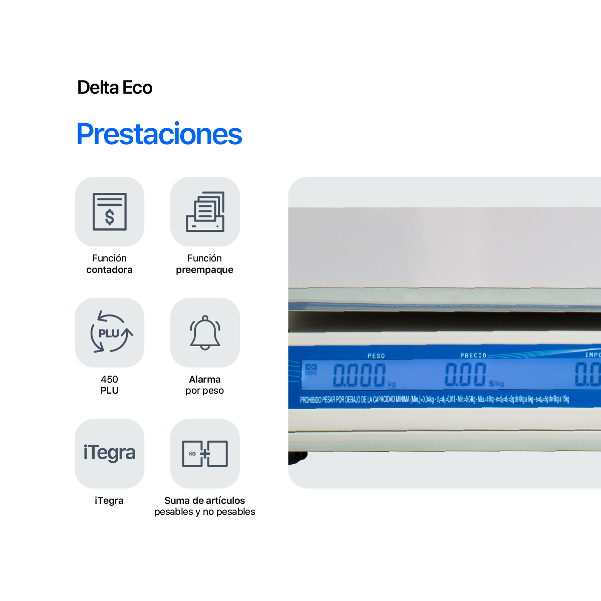 Balanza Comercial Kretz Delta 2 15Kg Con Bateria 100hs Autonomia