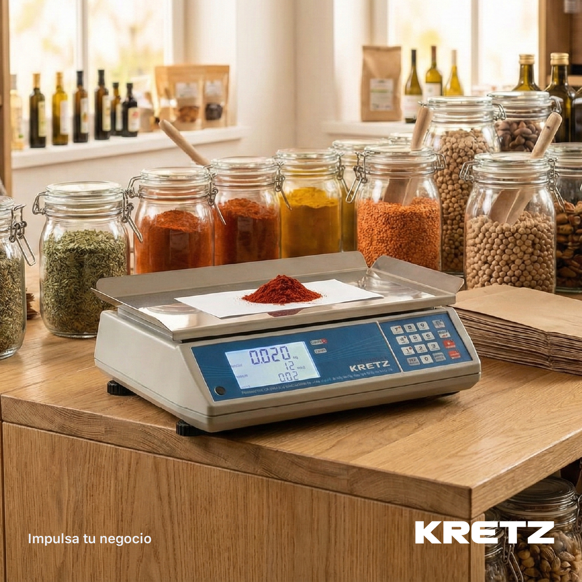 Balanza Comercial Kretz Delta 2 15Kg Con Bateria 100hs Autonomia