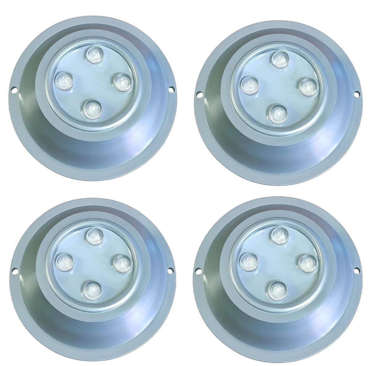 Kit Combo 4 Luces led pileta Mahled policarbonato rgbw 15w