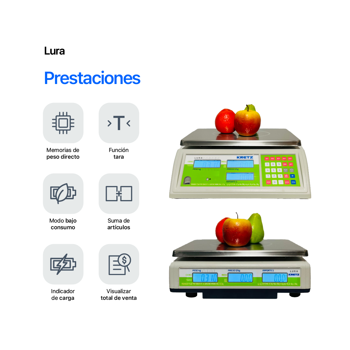 Balanza Electronica Digital Kretz Lura 30kg Con Bateria