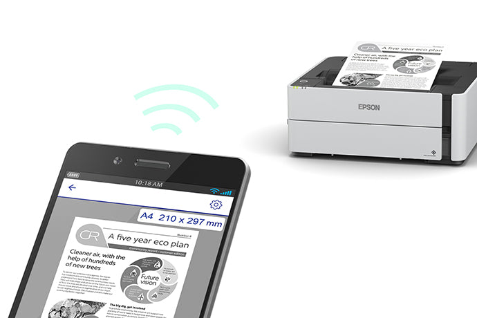 Impresora Epson Ecotank M1180 Wifi Duplex Monocromática Color Blanco/negro