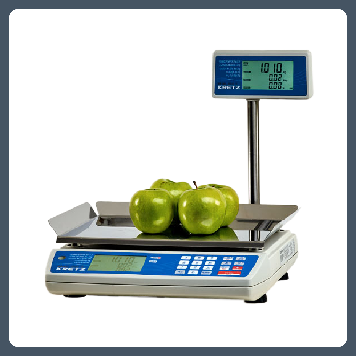 Balanza Comercial Electronica Kretz Novel Eco 2 30kg Con Bateria Mástil Bandeja Acero Inox