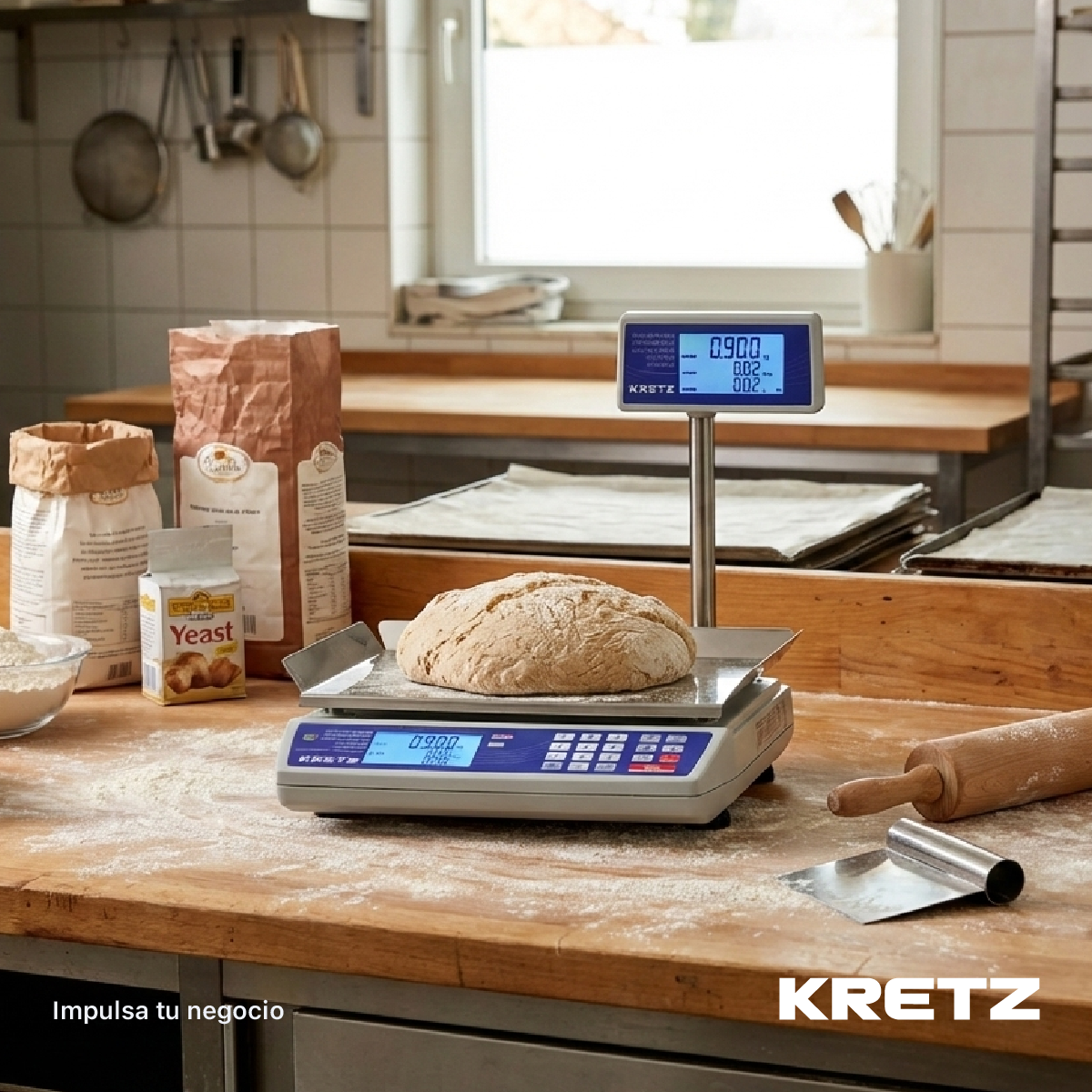 Balanza Comercial Electronica Kretz Novel Eco 2 30kg Con Bateria Mástil Bandeja Acero Inox