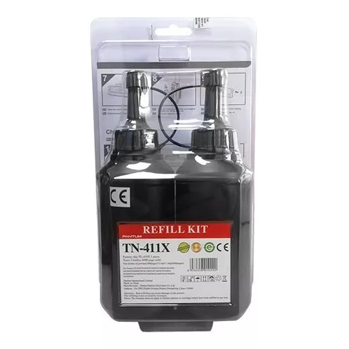 Kit De Recarga Pantum Tn-411x P3010 P3300 P3310 M6700 M7300 Tinta Negro
