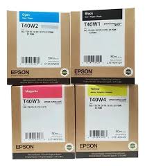 Combo X4 Cartucho De Tinta T40w Epson Plotter T3170 T5170 (50ml colores + 80ml negro)