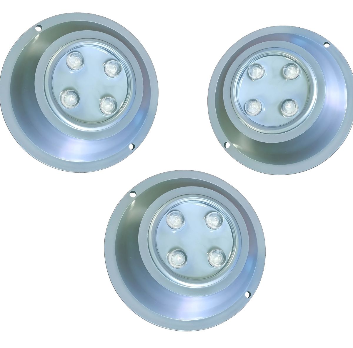 Kit Combo 3 Luces led pileta Mahled policarbonato rgbw 15w