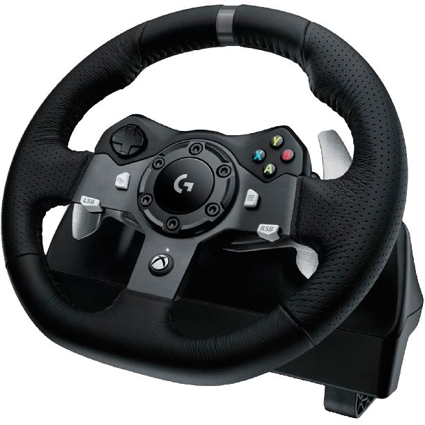 Volante Gamer G920 Driving Force Logitech Color Negro Con Pedales Para Xbox One Y Pc
